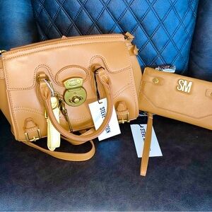 Steve Madden Caramel Satchel and Wallet Set